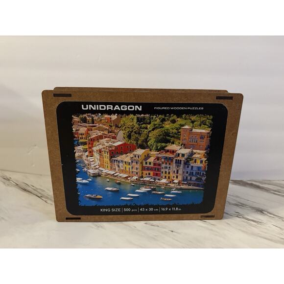 Unidragon Wooden Jigsaw Puzzles: Italian Riviera + Majestic Wolf, Christmas Gift - Picture 3 of 7